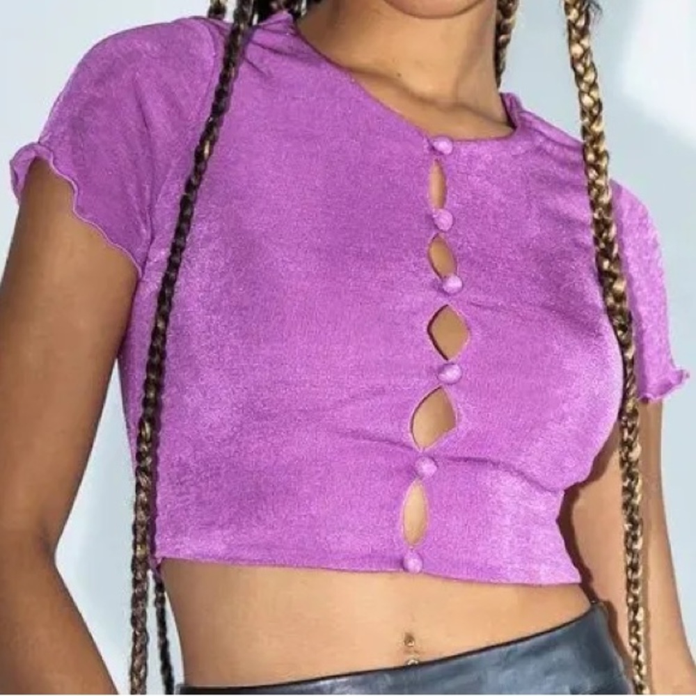 Princess Polly Maxwell Crop Top in Purple - Size 4